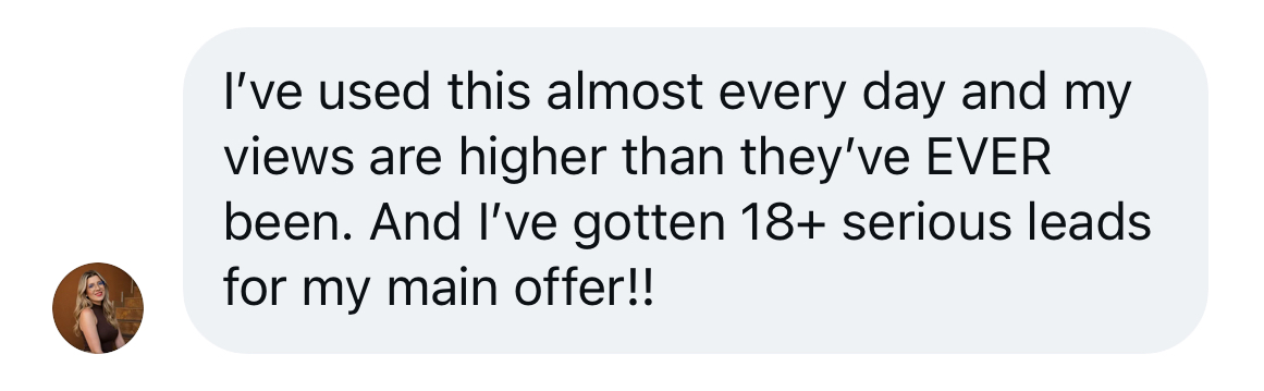 Customer message about results from the story activations